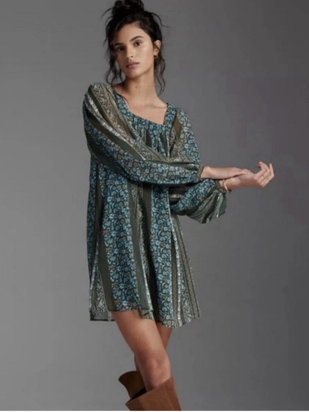 NWT Anthropologie Sona Boho Tunic Mini Dress Sz M